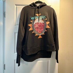 Wrangler Black Hoodie with Graphic Design